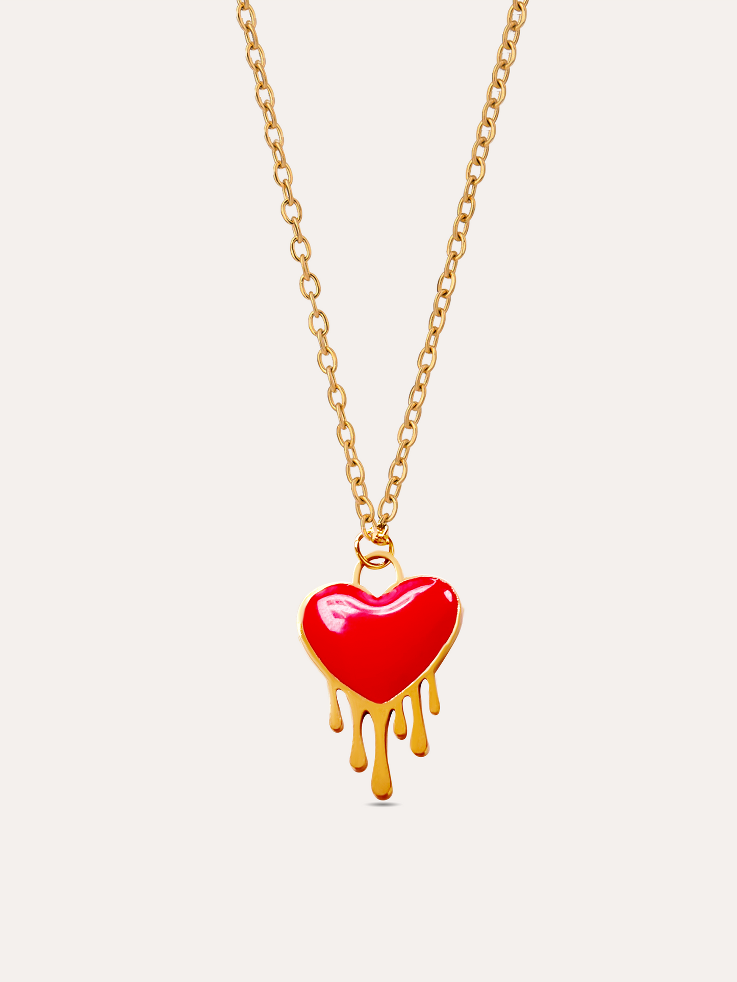 Collar Corazón derretido acero PUNTO JOYERIA