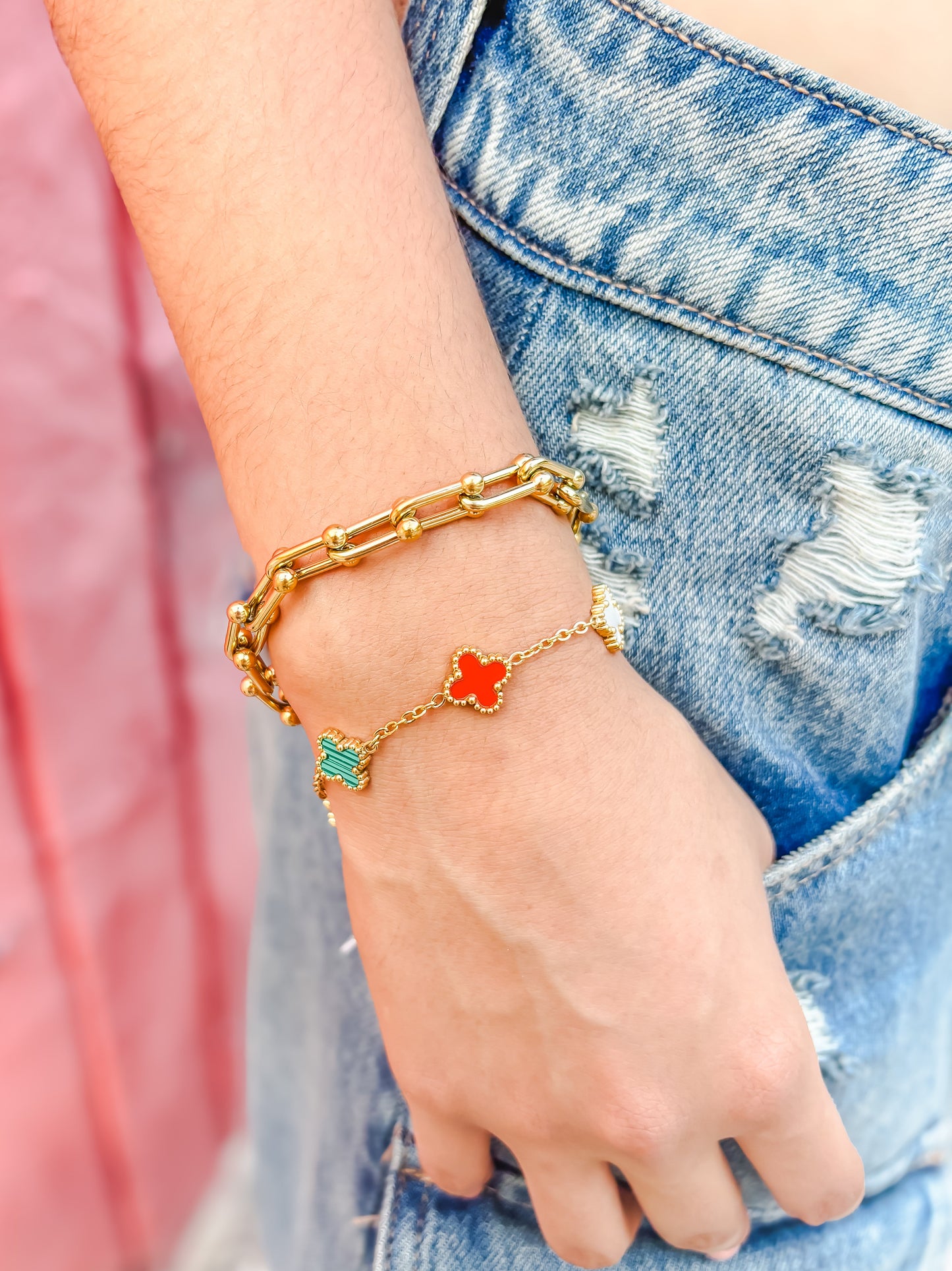 Pulsera eslabones acero PUNTO JOYERIA