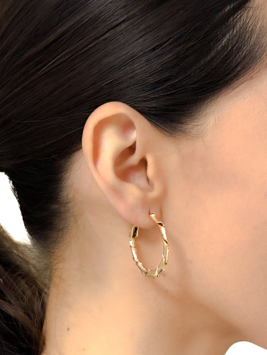 Arracada aro baño oro PUNTO JOYERIA