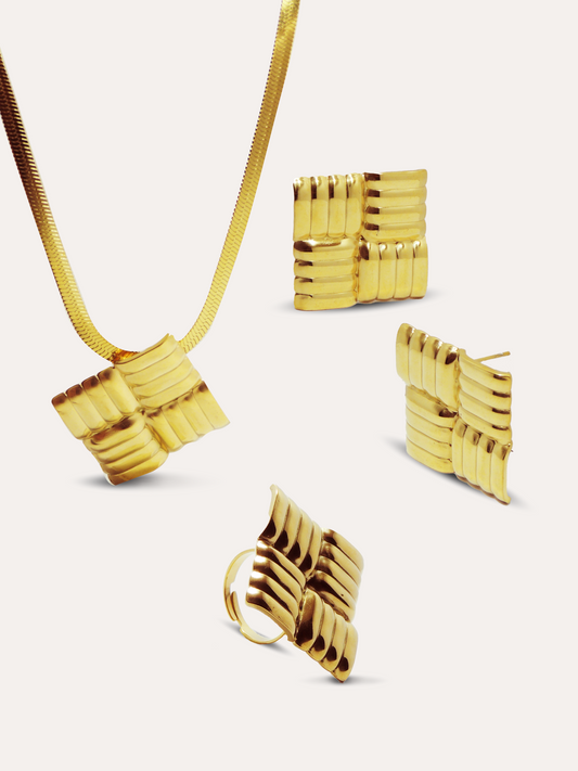 Set de 3pz acero PUNTO JOYERIA