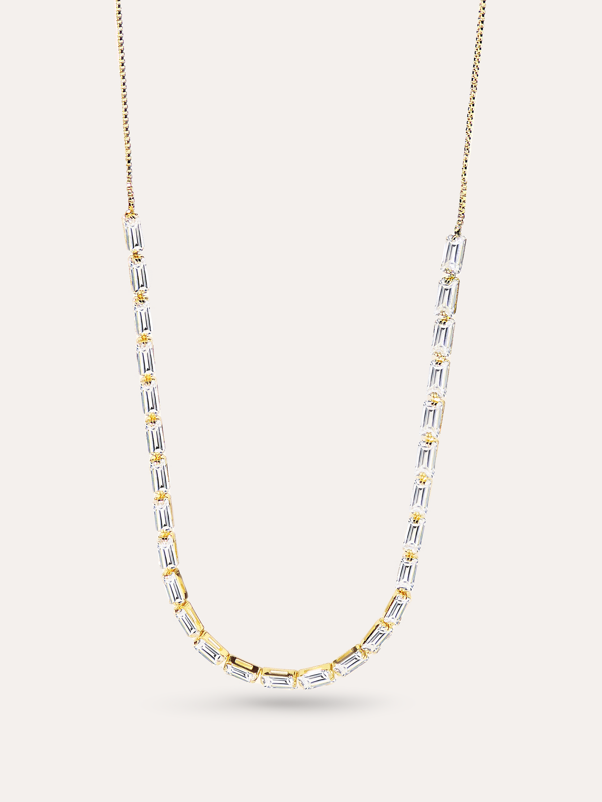 Collar zirconias ajustable dorado PUNTO JOYERIA