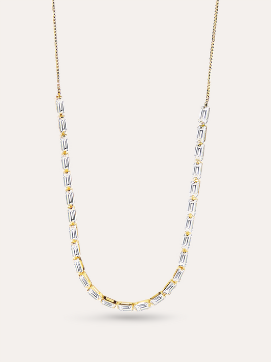 Collar zirconias ajustable dorado PUNTO JOYERIA