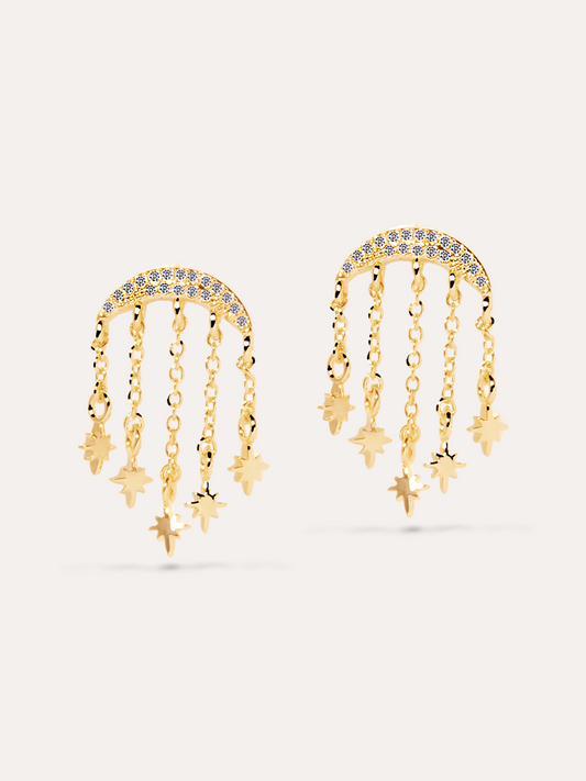 Aretes estrellas dorado PUNTO JOYERIA