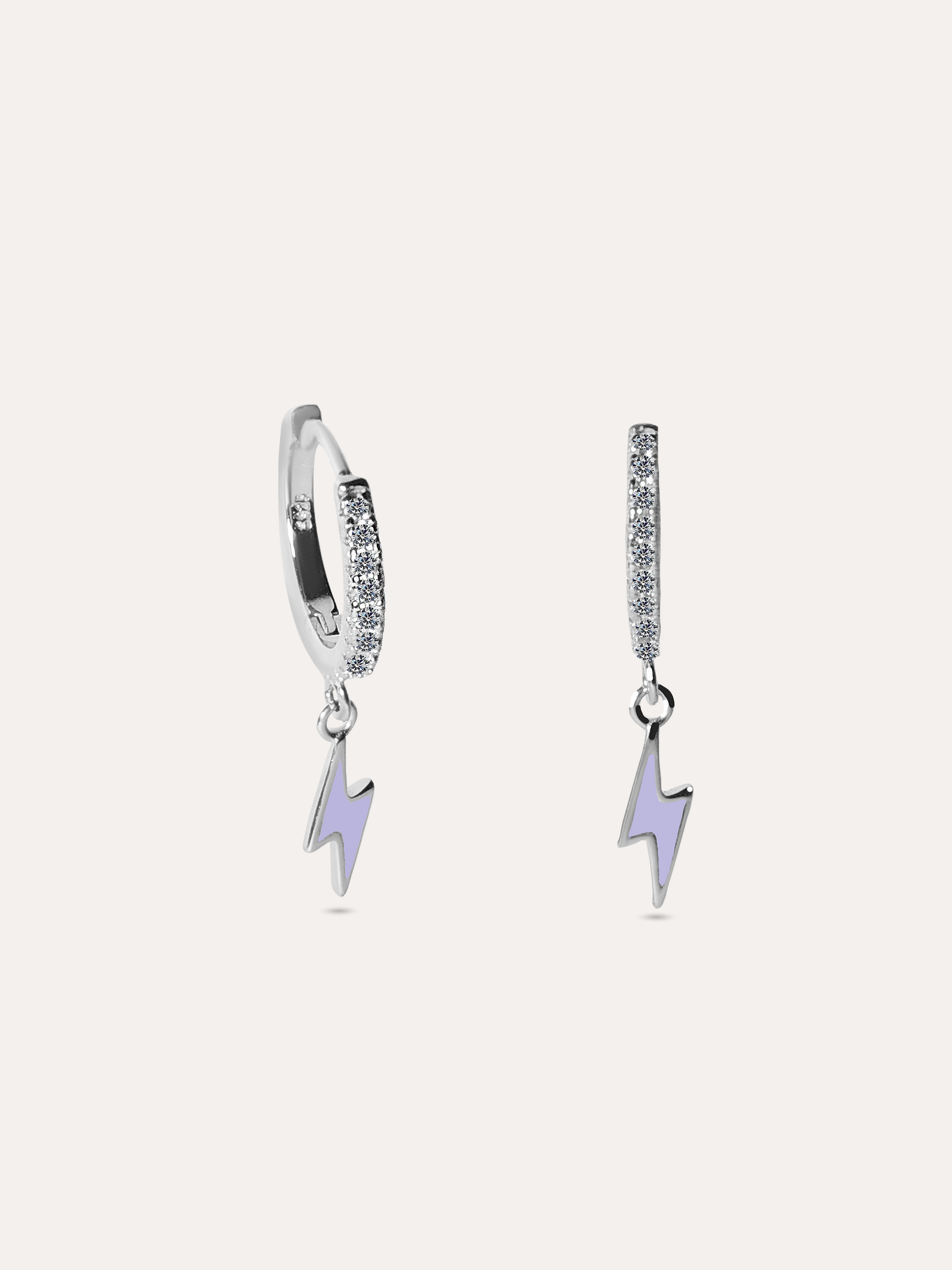 Aretes rayo zirconias plata PUNTO JOYERIA