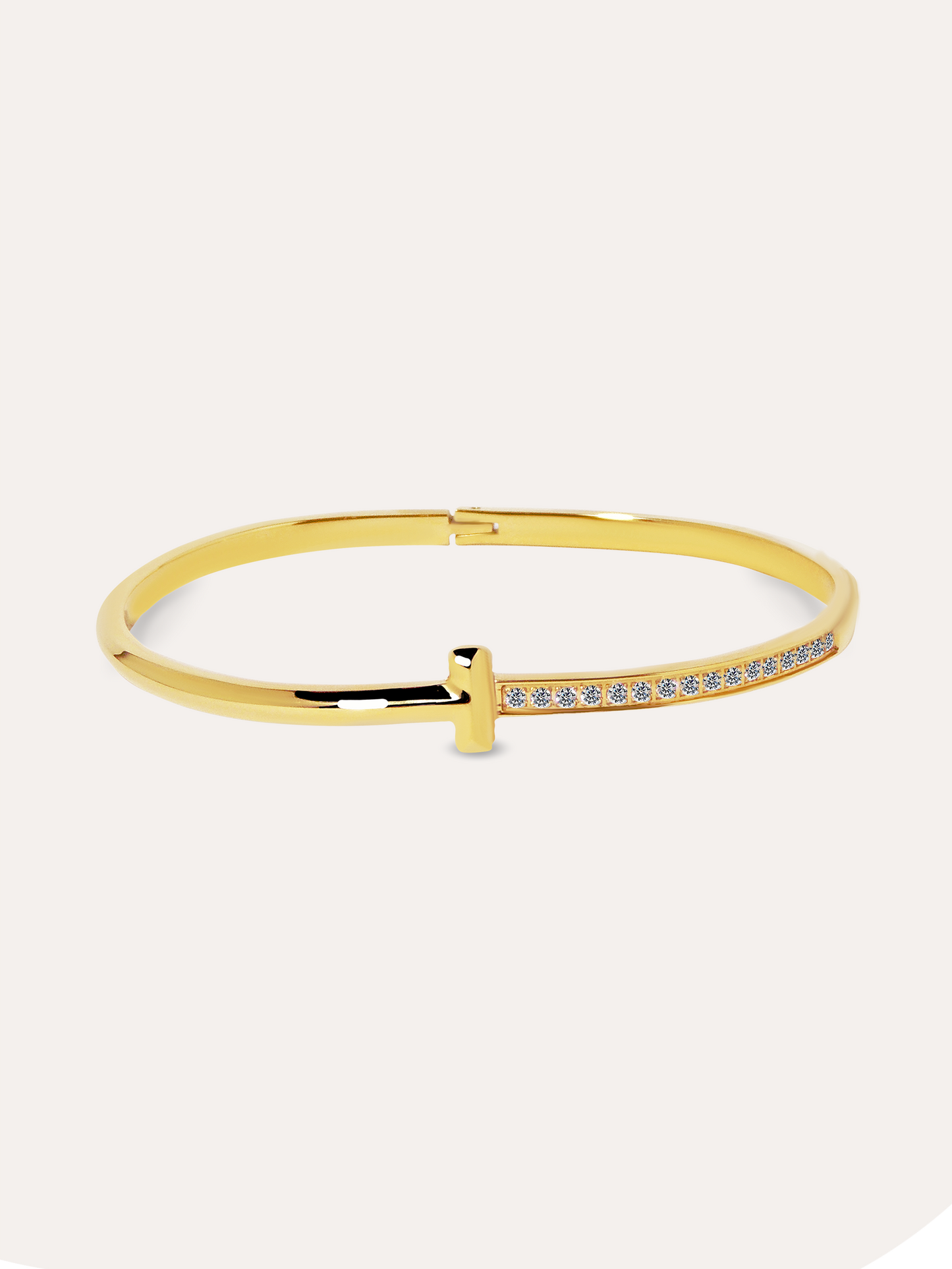 brazalete zirconias acero PUNTO JOYERIA