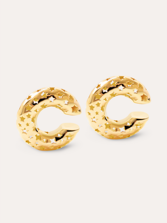 Earcuff estrellas dorado PUNTO JOYERIA