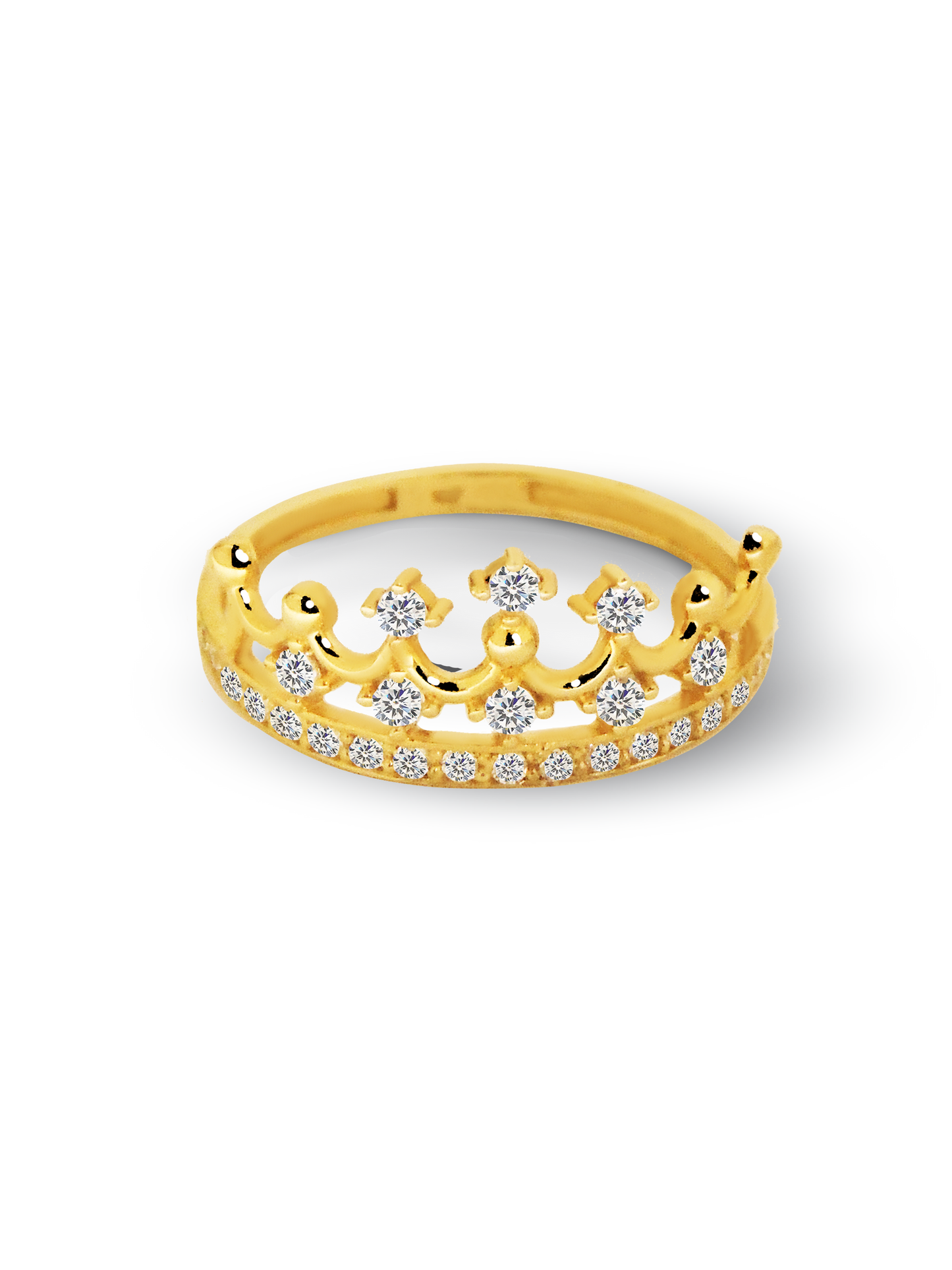 Anillo corona zirconias oro PUNTO JOYERIA