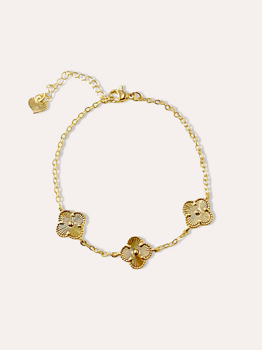 Pulsera treboles Baño de oro