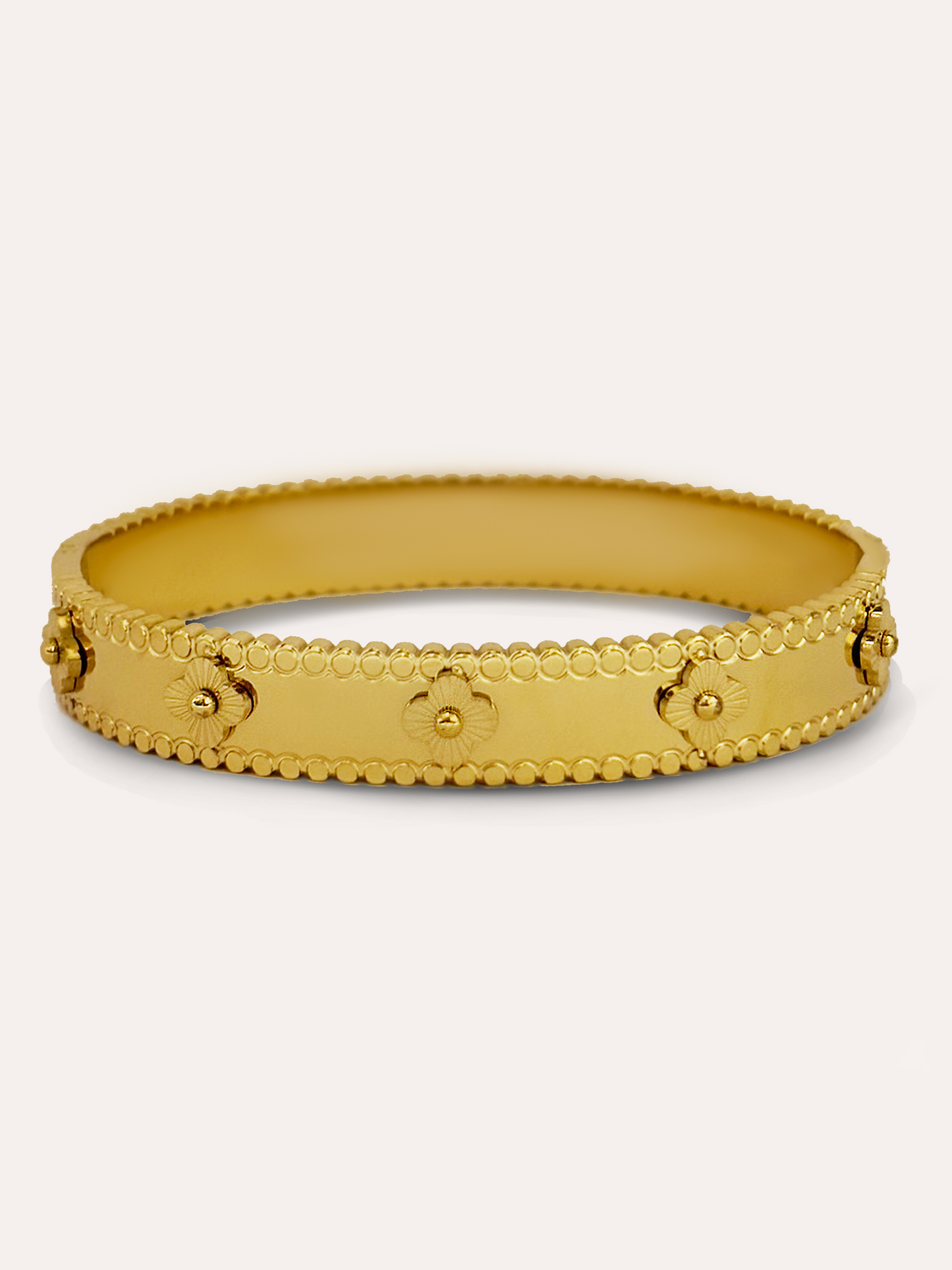 Brazalete treboles acero PUNTO JOYERIA
