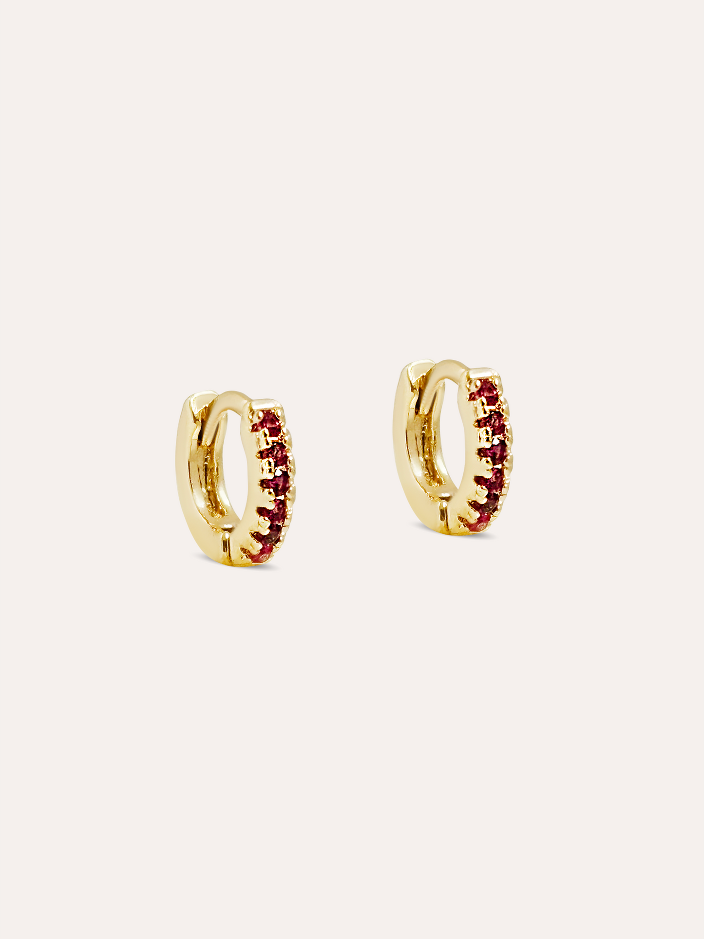 Aretes mini hoop zirconia PUNTO JOYERIA