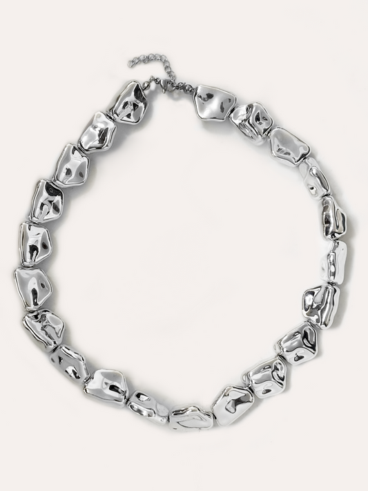 Collar irregular plateado PUNTO JOYERIA