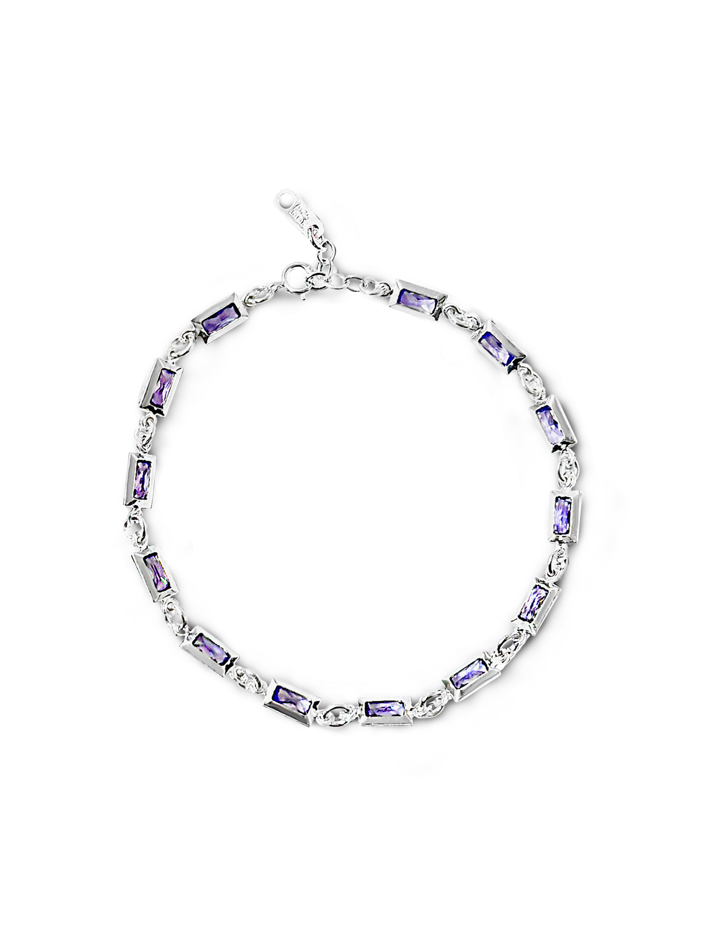 Pulsera zirconia morada plata 925 PUNTO JOYERIA