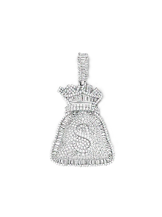 Dije bolsa de dinero plata 925 con pavé de zirconia PUNTO JOYERIA