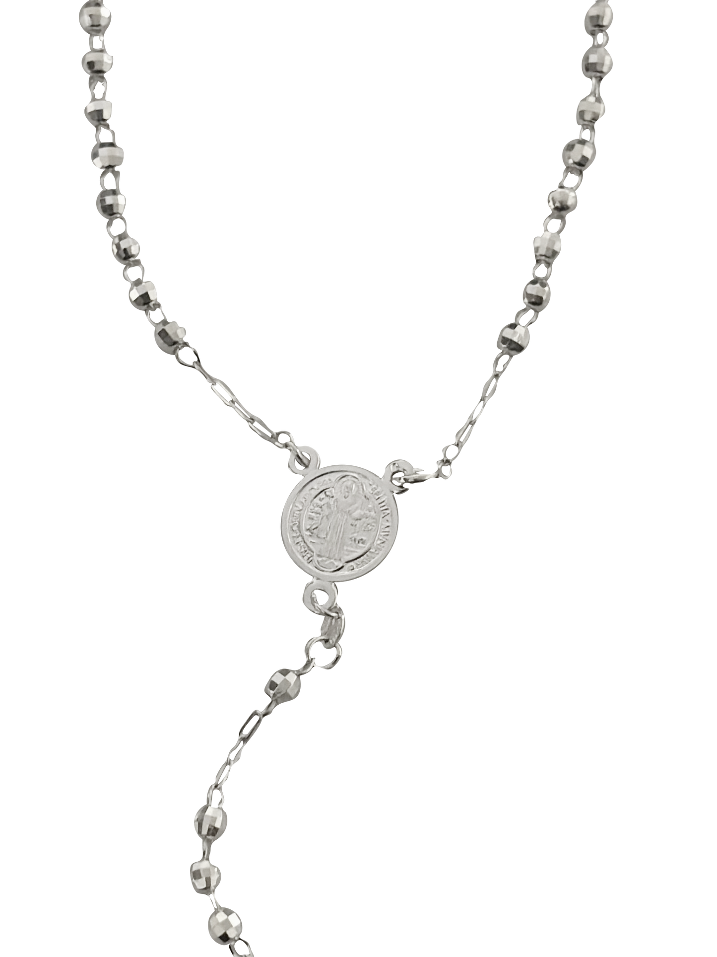 Rosario san benito esfera esmerilada plata 925 PUNTO JOYERIA
