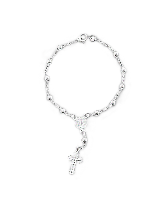 Pulsera Rosario Plata 925 PUNTO JOYERIA