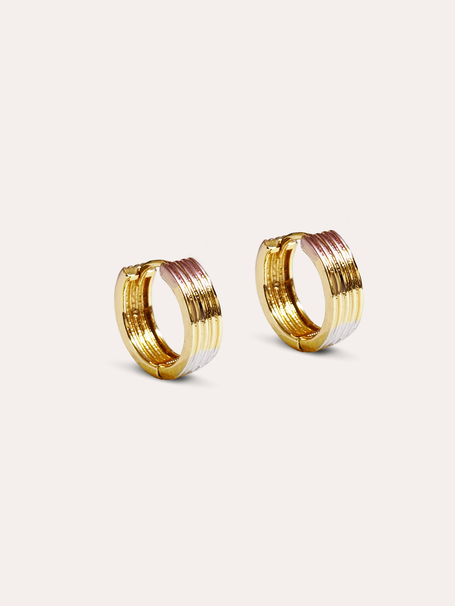 Aretes aro bitono PUNTO JOYERIA