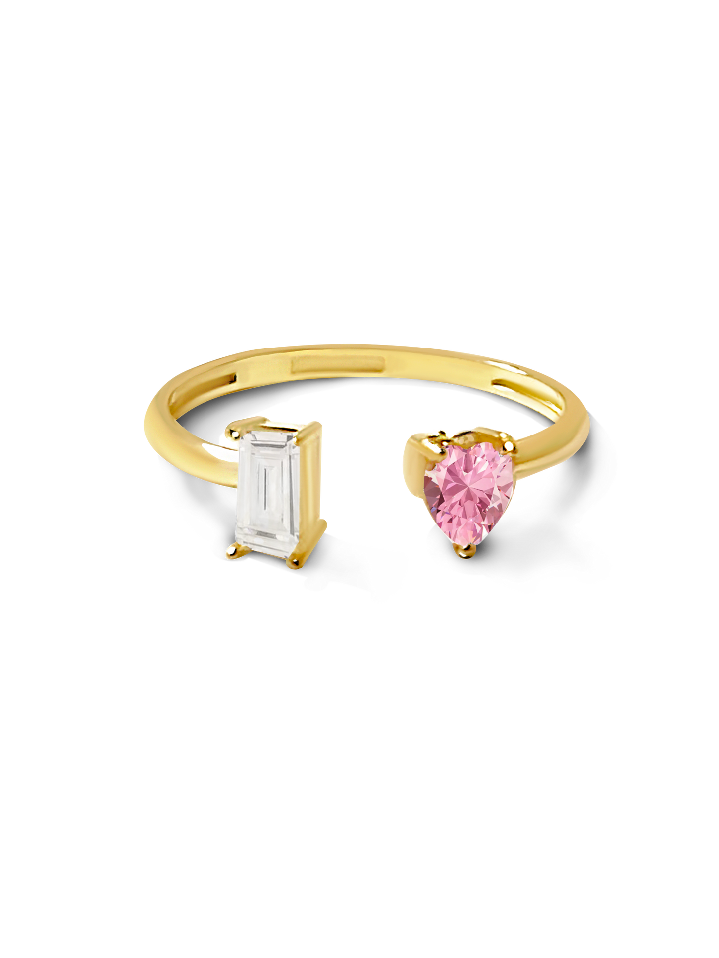 Anillo zirconias suizas corazon en Oro 10K PUNTO JOYERIA