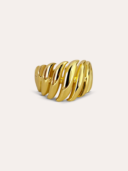 Anillo waves ajustable baño de oro PUNTO JOYERIA