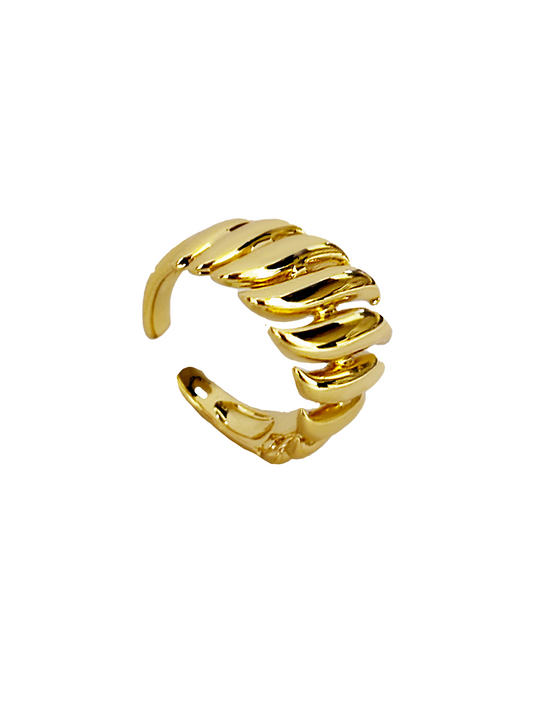 Anillo waves ajustable baño de oro PUNTO JOYERIA