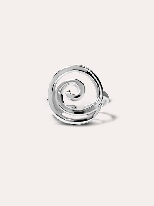 Anillo espiral ajustable baño de rodio PUNTO JOYERIA
