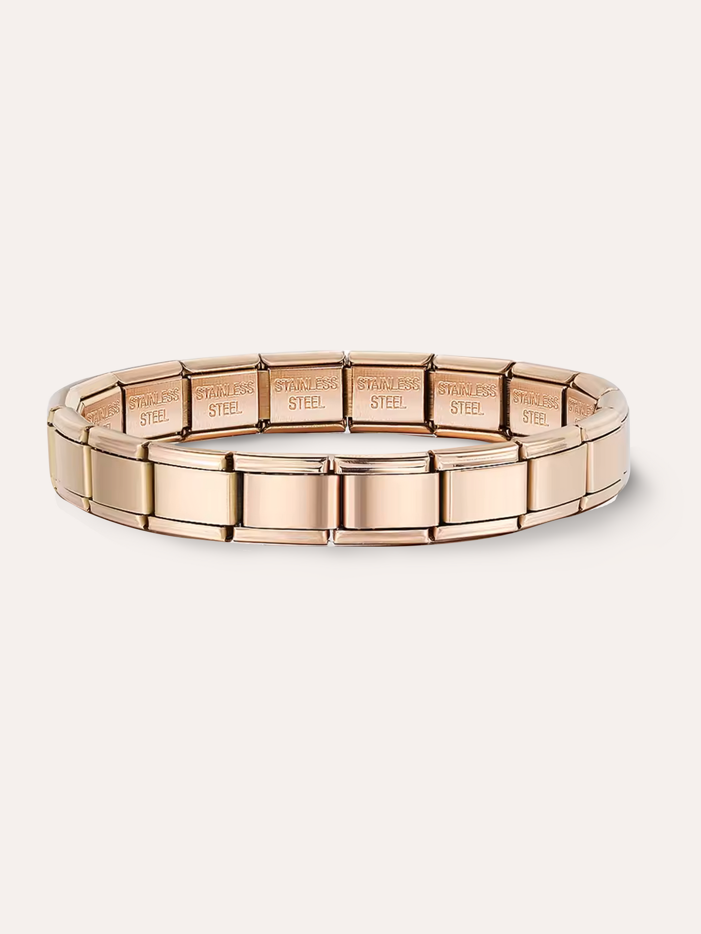 Pulsera italiana rosada acero PUNTO JOYERIA
