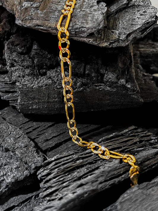 Pulsera barbada diamantada oro PUNTO JOYERIA