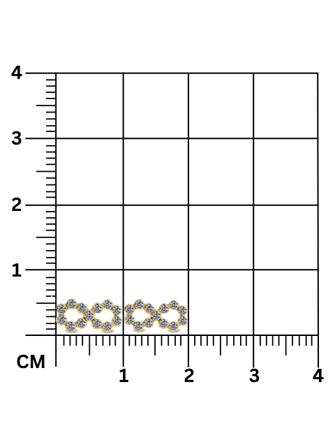 Broqueles infinito zirconias oro PUNTO JOYERIA