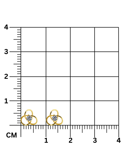 Broqueles zirconia tres aros oro PUNTO JOYERIA