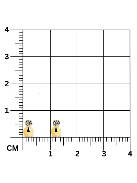 Broqueles esfera zirconia oro PUNTO JOYERIA