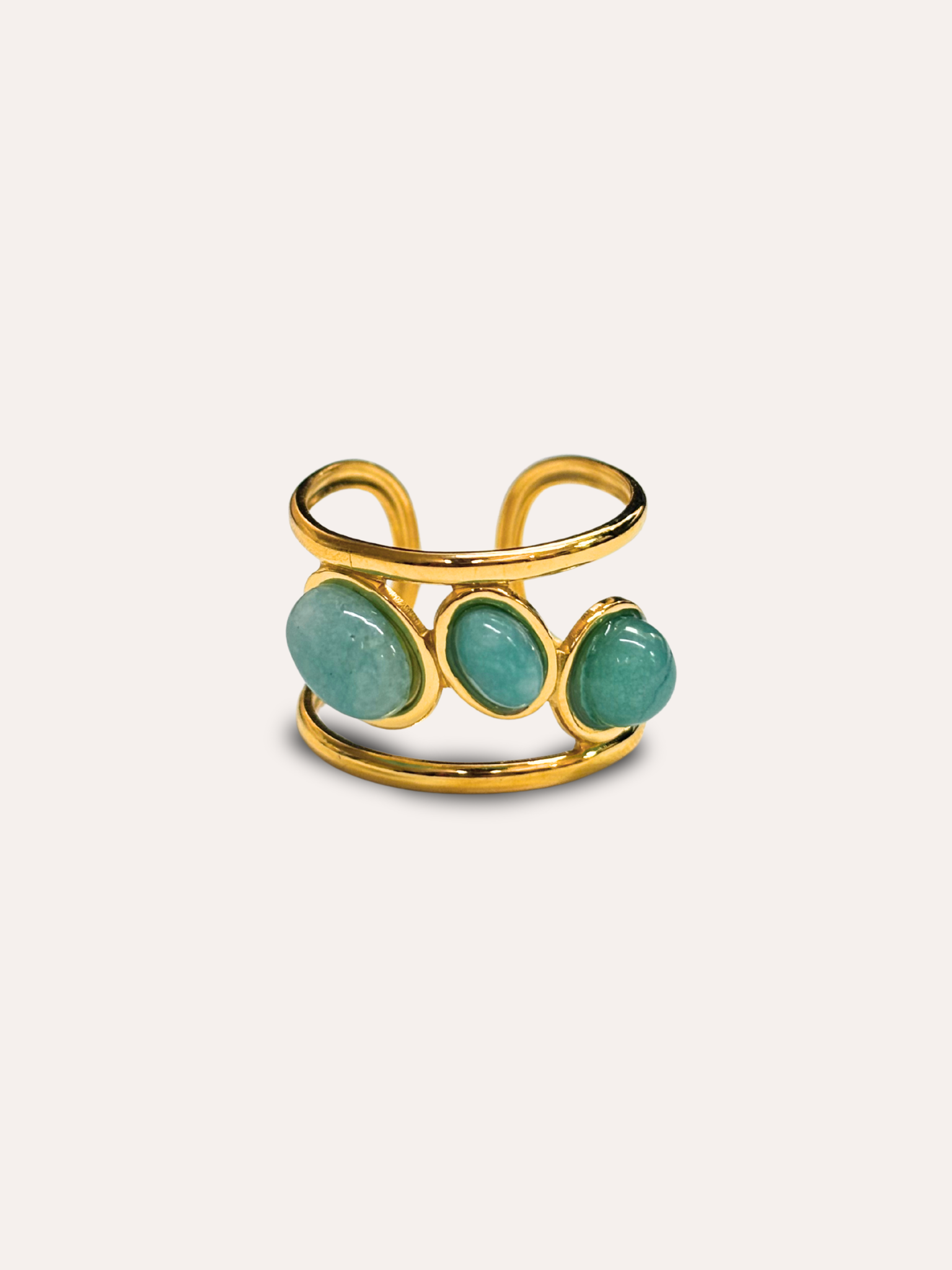 Anillo aguamarina baño de oro PUNTO JOYERIA