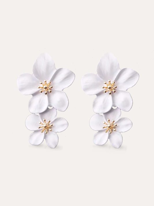 Aretes flor largos