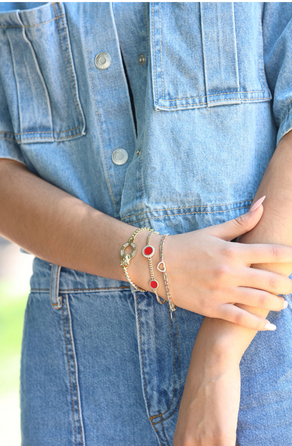 PULSERA CIRCULOS ACERO PUNTO JOYERIA