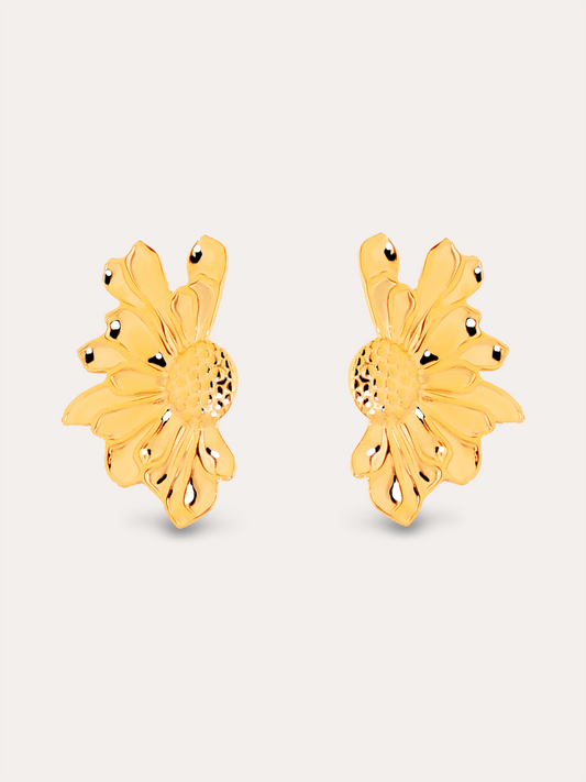 Aretes flor dorado