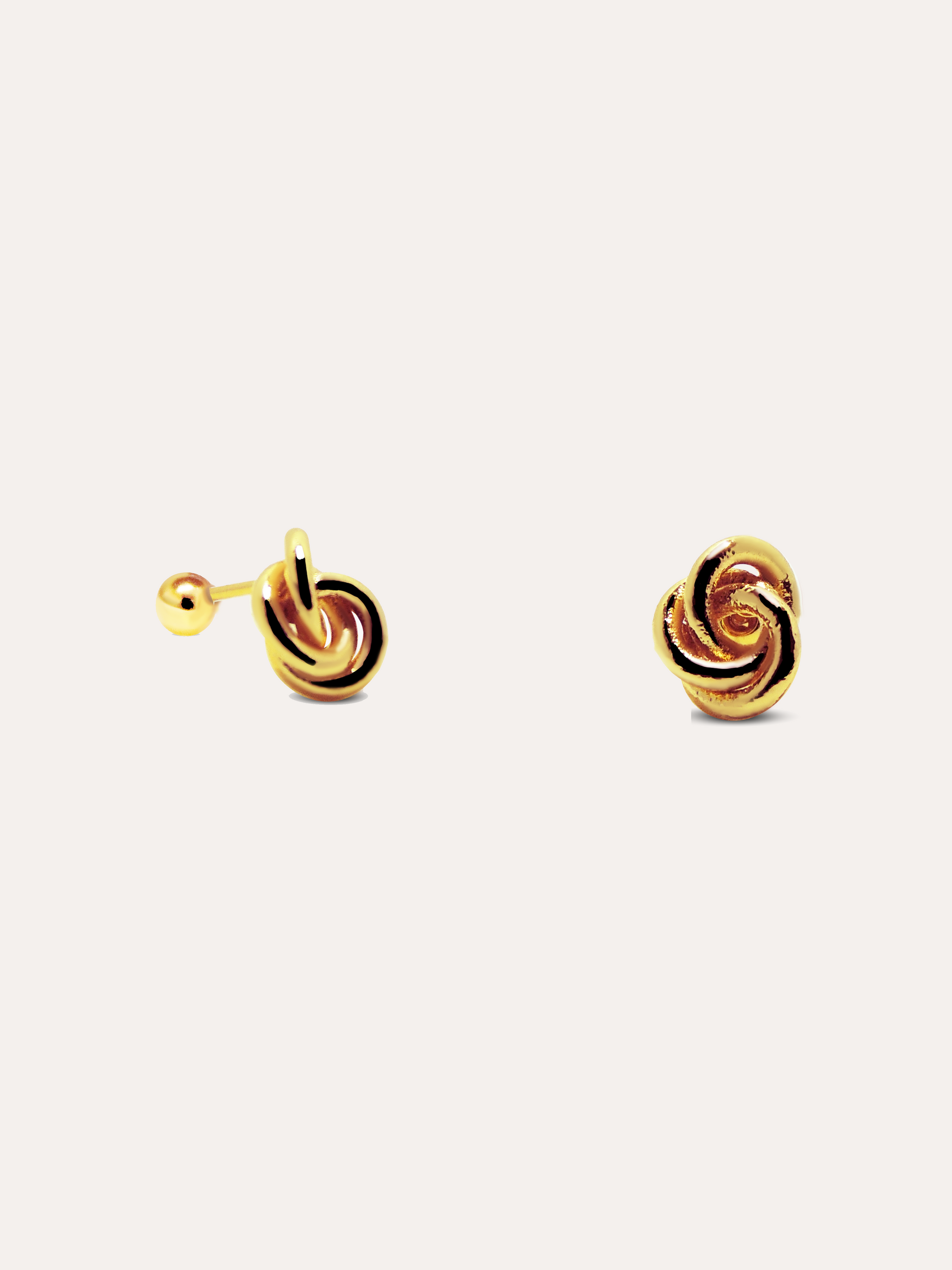 Broqueles nudo zirconias baño de oro PUNTO JOYERIA