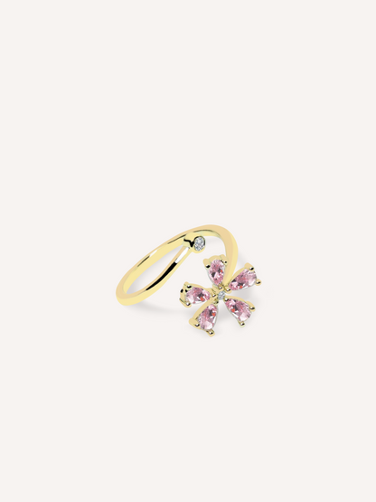 ANILLO FLORAL DOBLE EXPANSIBLE PUNTO JOYERIA