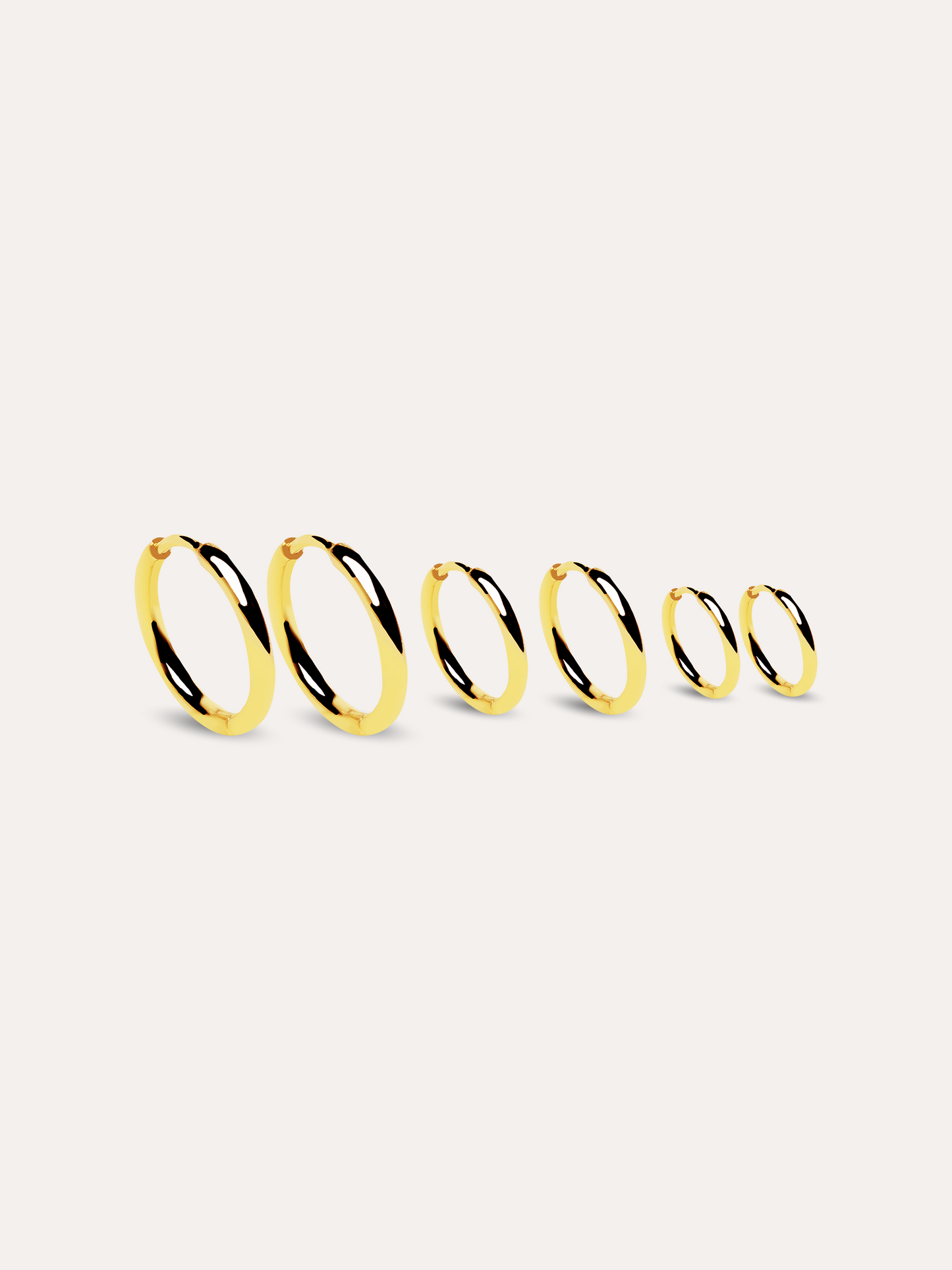 SET 3 PARES HOOPS ACERO PUNTO JOYERIA