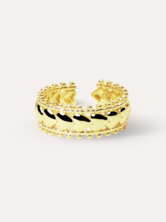 Anillo corazones dorado PUNTO JOYERIA