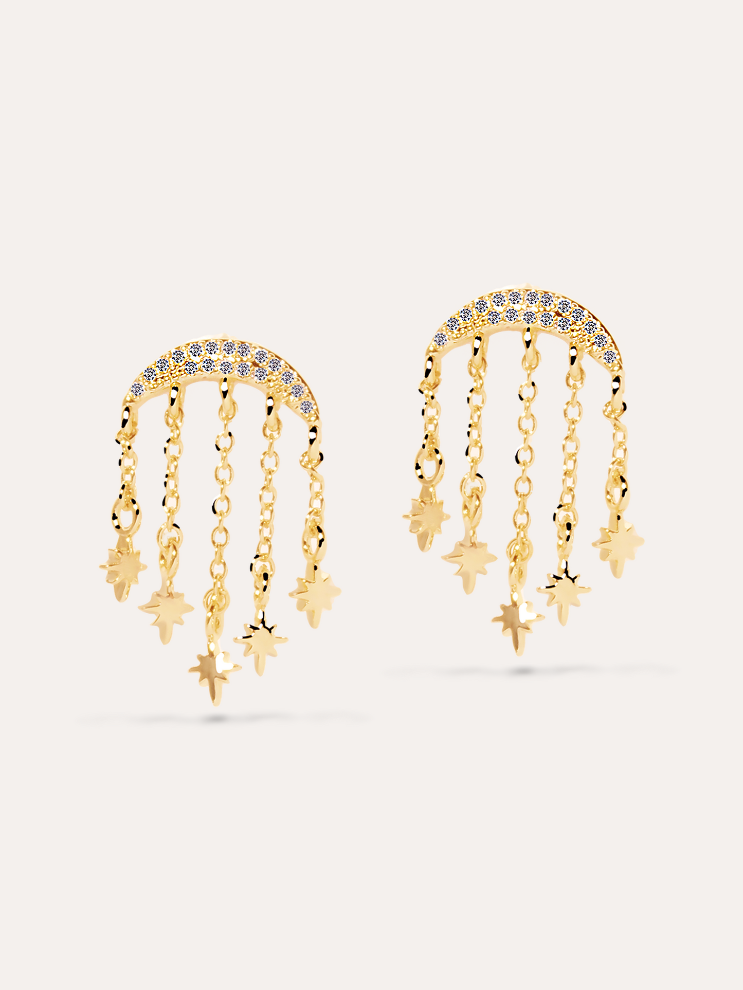 Aretes estrellas dorado