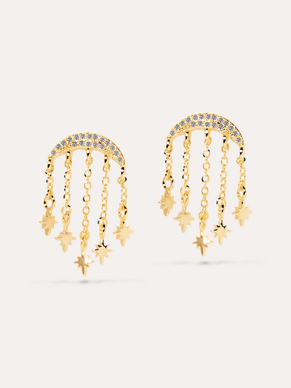 Aretes estrellas dorado