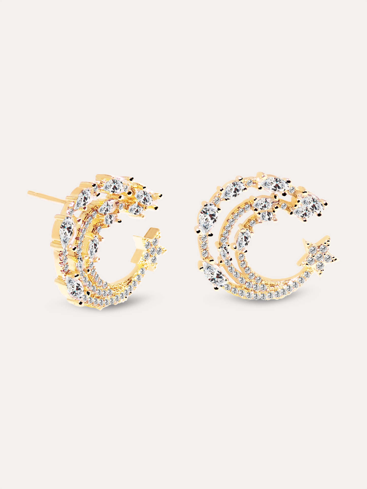 Aretes estrellas dorado