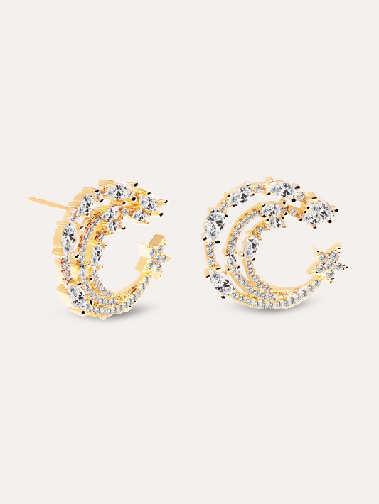 Aretes estrellas dorado