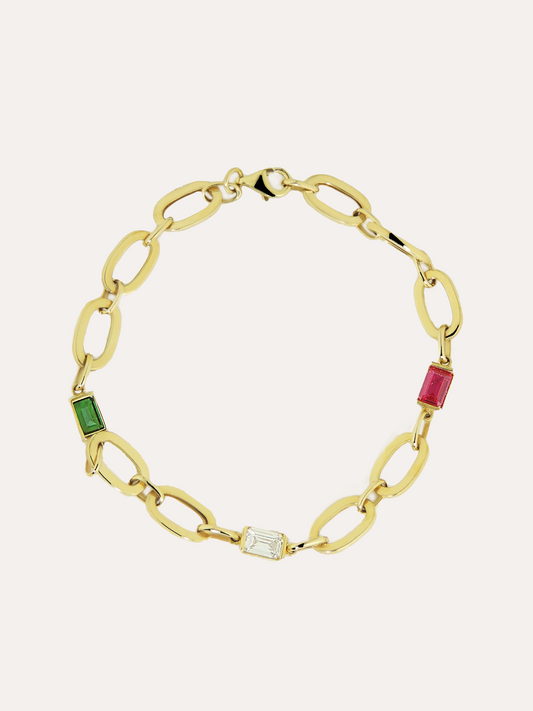 Pulsera links zirconias oro