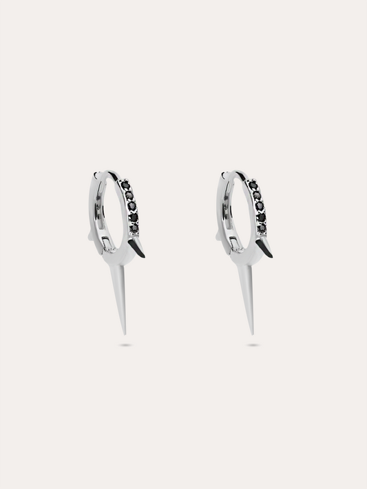 Aretes punk zirconias plata