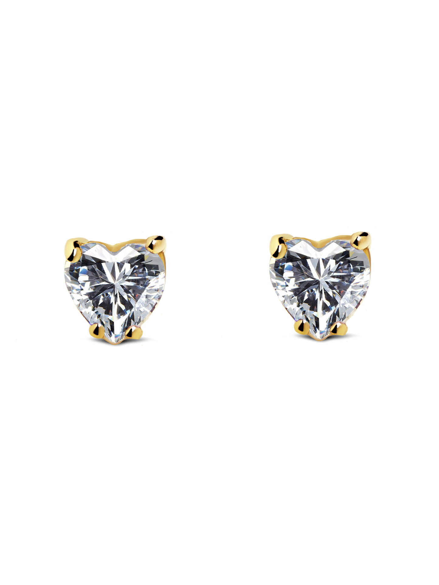 Aretes Corazón zirconia oro