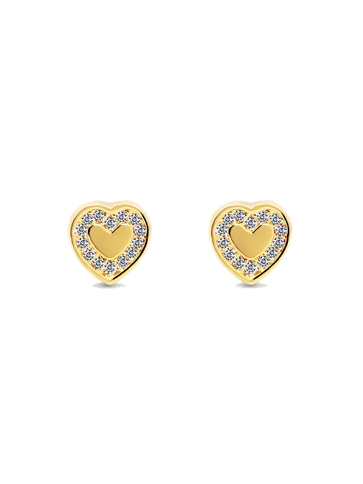 Aretes corazón oro