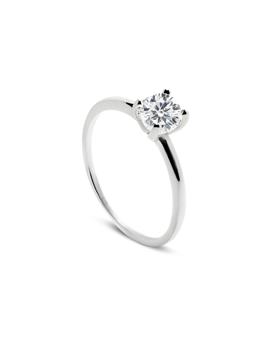 Anillo solitario montadura de zirconia en Plata 9.25 PUNTO JOYERIA