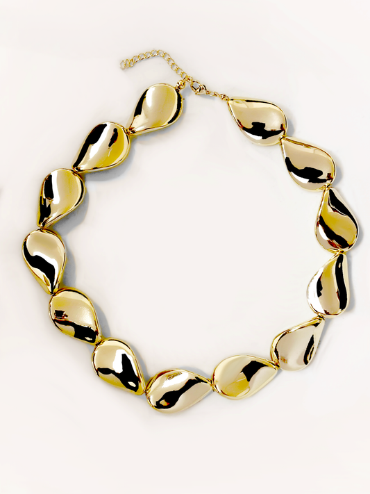 Collar beans irregular dorado PUNTO JOYERIA