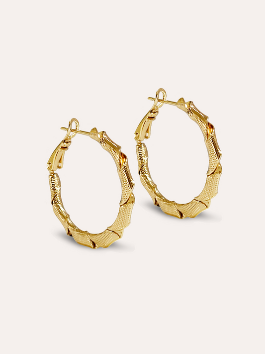 Arracada aro baño oro PUNTO JOYERIA