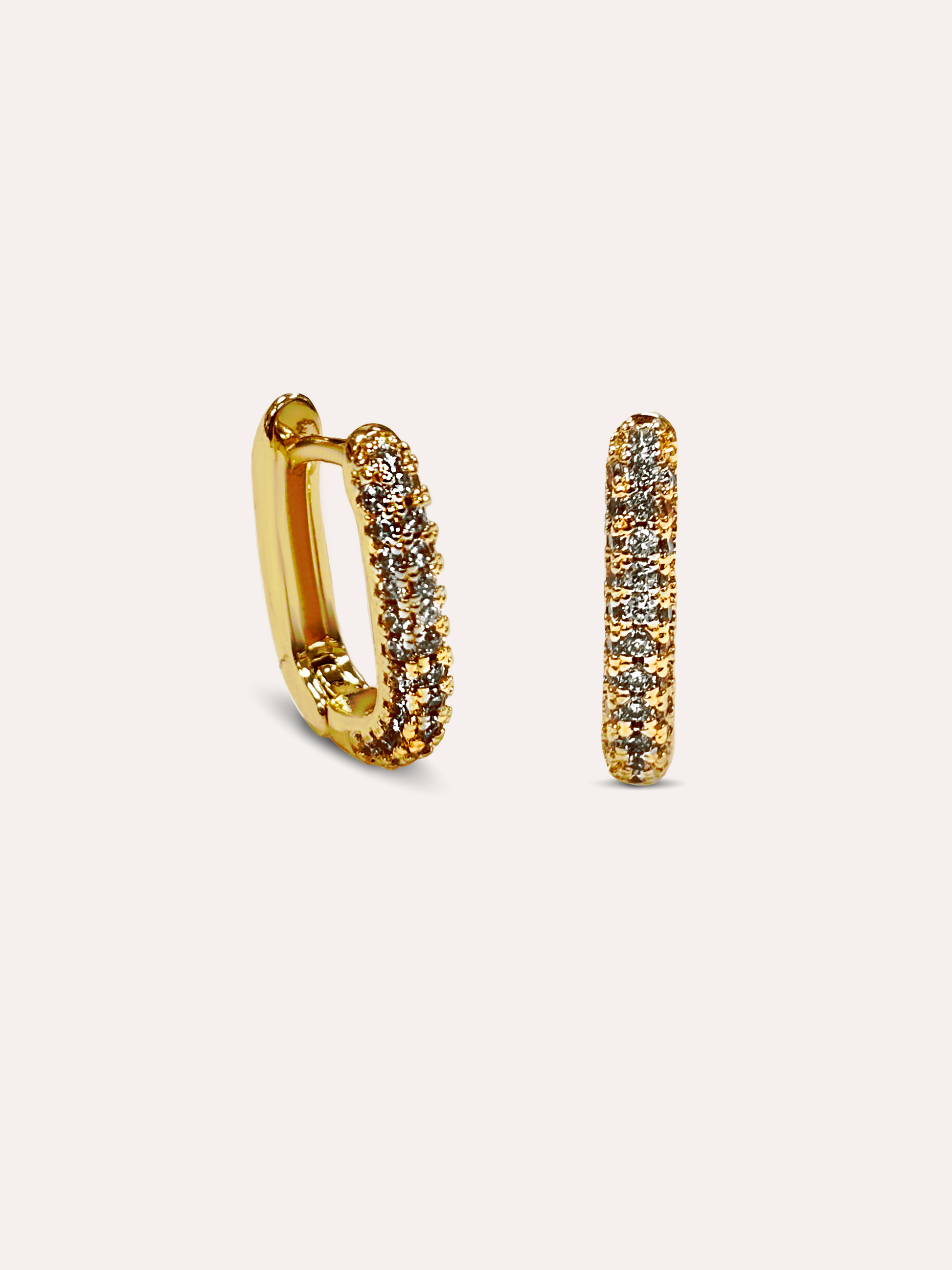 Aretes zirconias baño de oro PUNTO JOYERIA