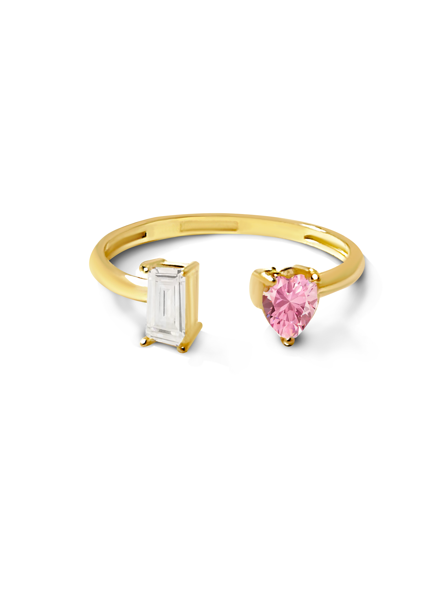 Anillo zirconias suizas corazon en Oro 10K PUNTO JOYERIA